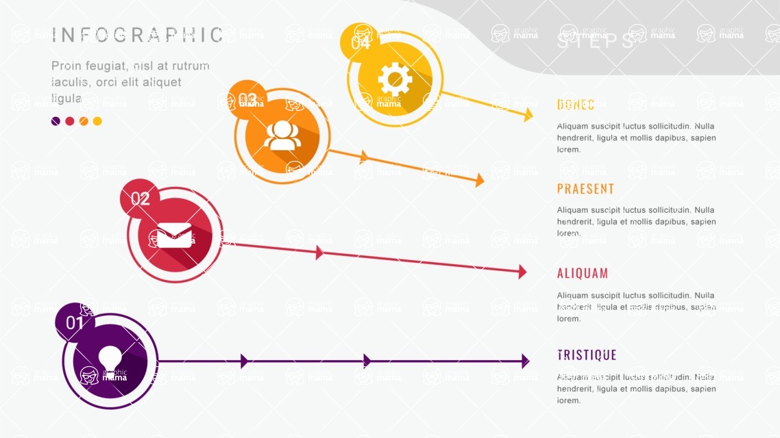 Infographic Templates Collection - Vector, Photoshop, PowerPoint, Google Slides - Minimalist 4 Steps Infographic Template